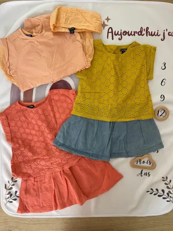 👗 Lot de robes manches courtes bébé fille – Kiabi