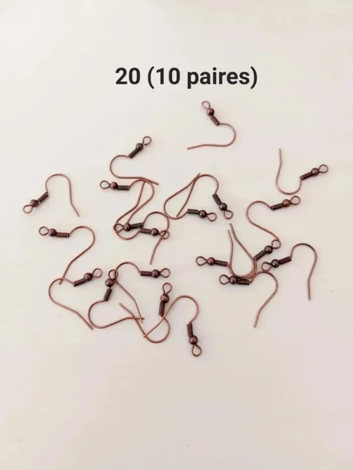 Lot de 20 crochets pour boucles d'oreilles cuivre