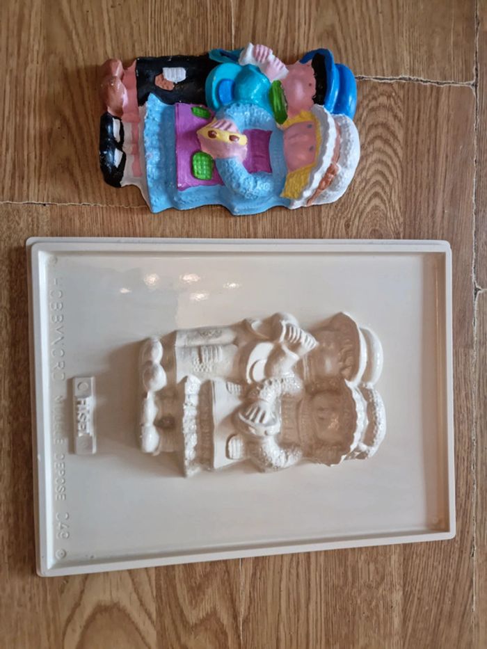 Moule couple d'enfants vintage pour peinture - photo numéro 3