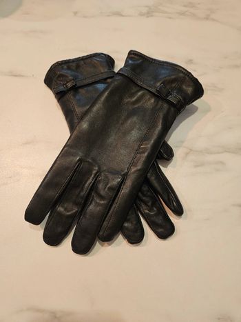 Gants en cuir véritable noir