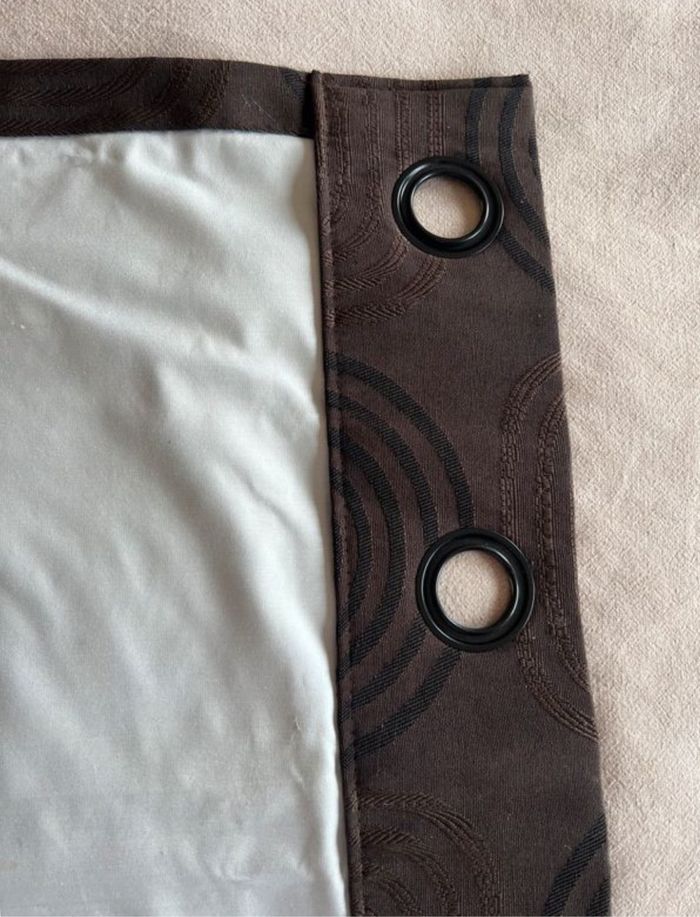 Double rideaux marron chocolat. - photo numéro 3