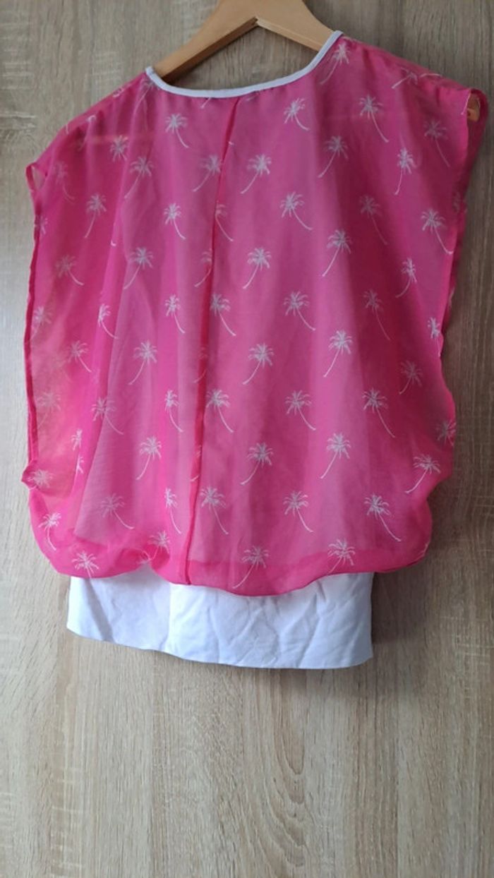 T shirt voile doublé rose - photo numéro 4