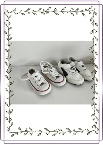 Lot de 2 paires de chaussures puma et converse bon état mais quelques tâches, taille 23
