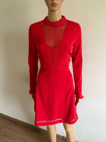Robe rose rouge à manches longues Morgan taille 36 comme neuve 