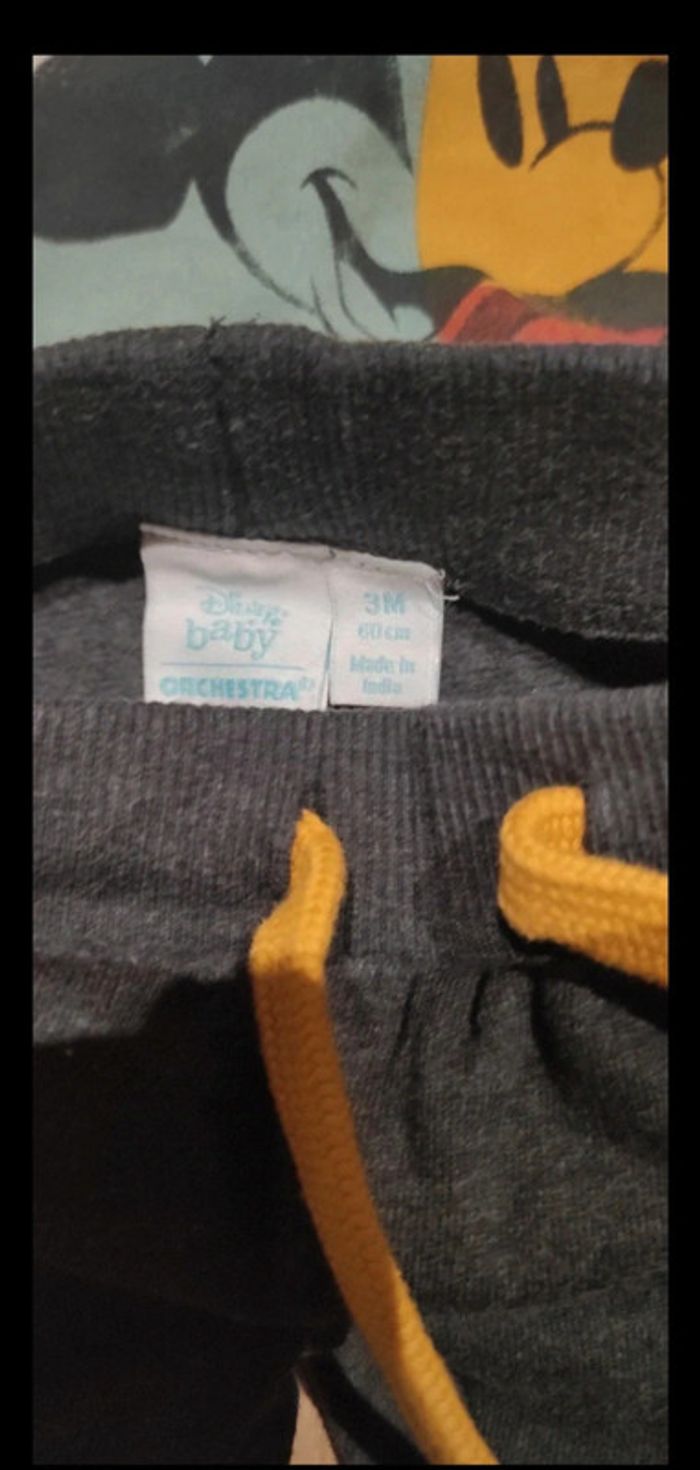 Ensemble jogging et sweat en molleton gratté Mickey 3 mois 60 cm - photo numéro 5