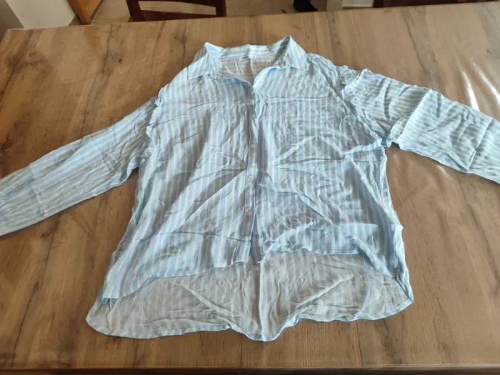 Chemise Gémo bleu clair T.46 Coton - Rayures - Très bon état