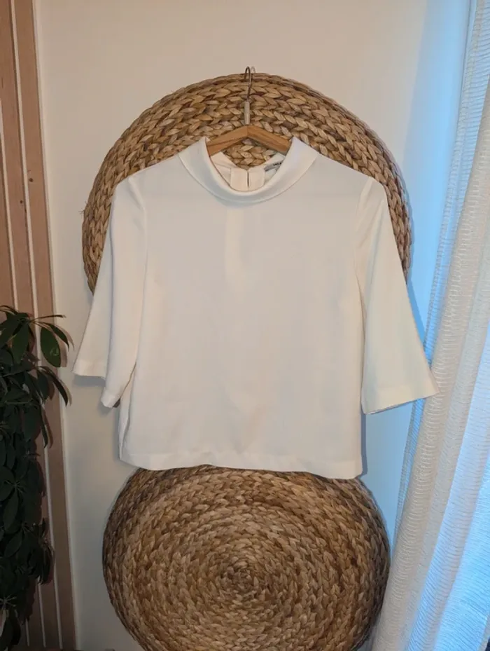 Blouse blanc cassé col montant mexx