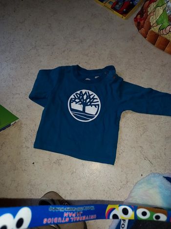 Tee-shirt  timberland 9 mois bleu canard