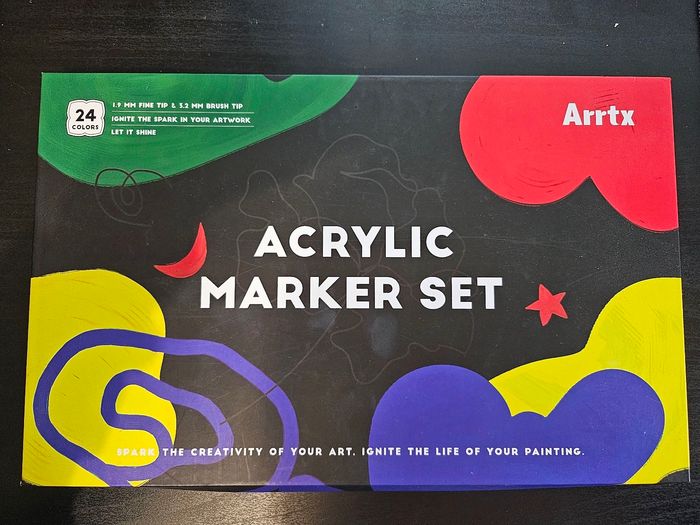 Arrtx marqueurs acryliques double pointe set de 24