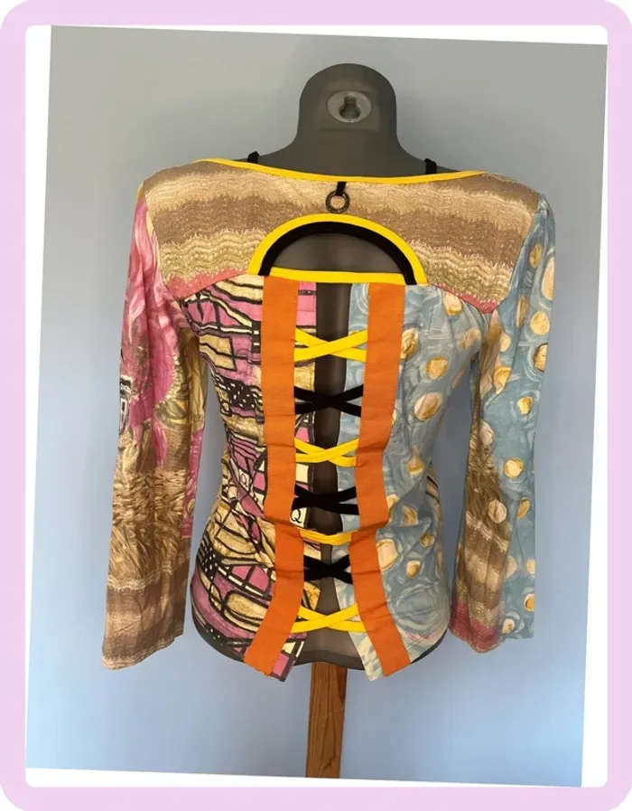 🌄 Haut Save The Queen Taille L – Paysage Artistique & Dos Ouvert - photo numéro 7