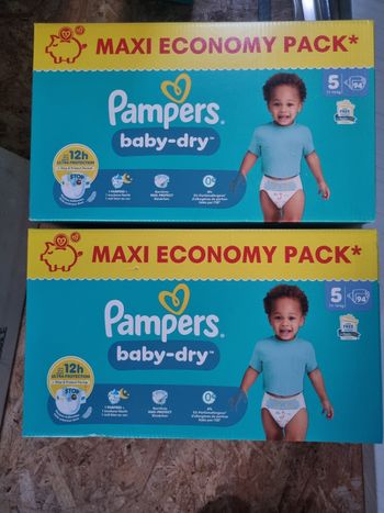 Lot de 2 cartons t5 pampers baby-dry 