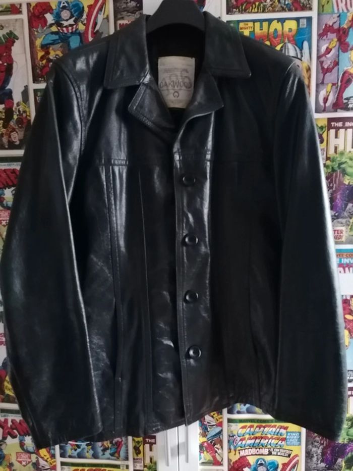 Manteau en cuir homme oakwood taille L