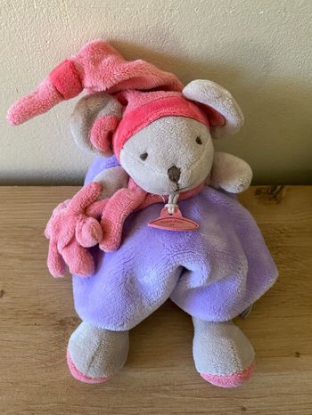 Doudou souris les graffitis violet rose nounours doudou et compagnie