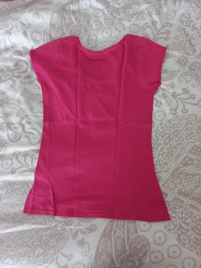 Tee-shirt manches courtes rose Kiabi 36 - photo numéro 3