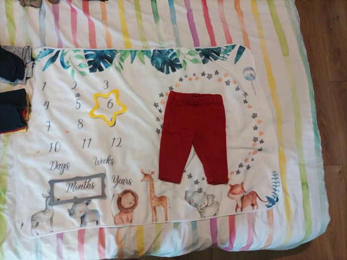 Pantalon rouge toile