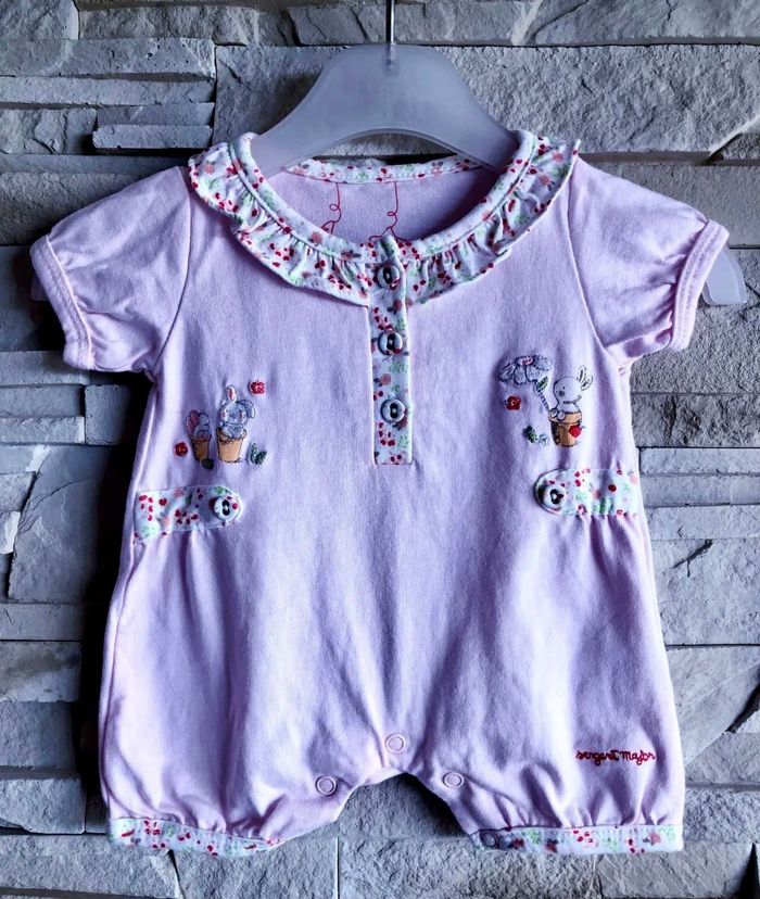 SERGENT MAJOR - NEW - LOT 2 BARBOTEUSES BÉBÉ FILLE FLEURS, LAPINS & COEUR 1M - photo numéro 3