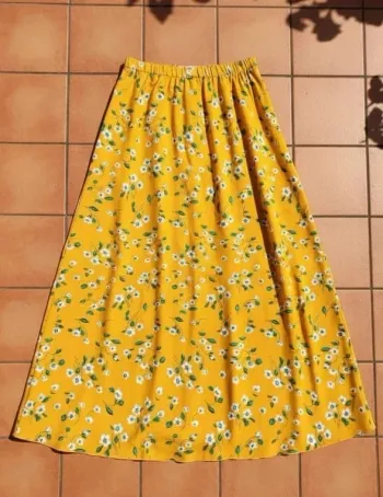 Jupe longue fleurie, taille S, fluide bohème chic, été tendance rétro