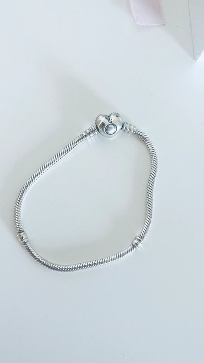 Bracelet Maille Serpent Fermoir Cœur Pandora Moments - photo numéro 6