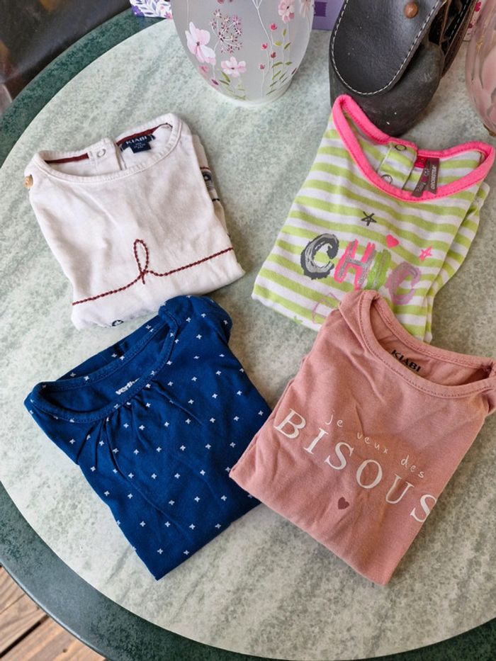 Lot de 4 tee shirts filles.  Verbaudet