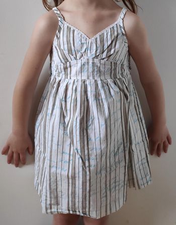 Robe petite bretelle rayée