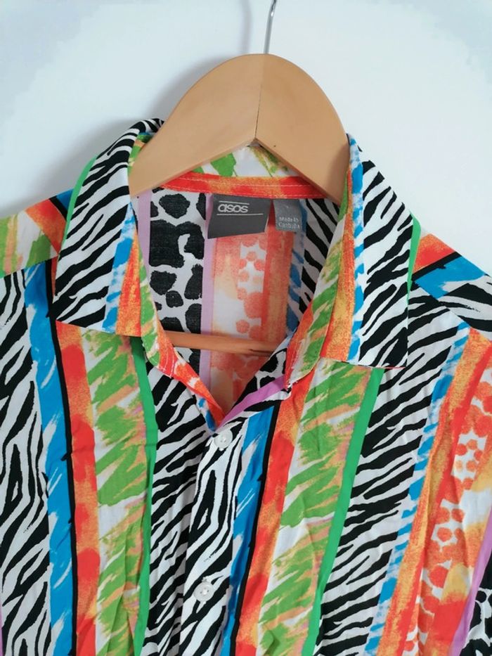 Chemise colorée design Asos taille S - photo numéro 2
