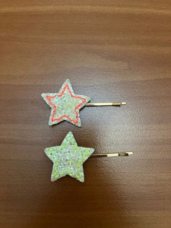 Lot de 2 barrettes épingles à cheveux étoiles