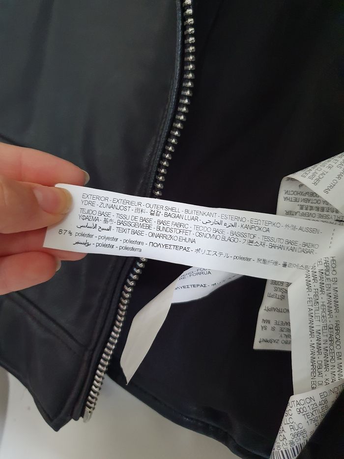 Veste perfecto femme simili cuir noire Zara M - photo numéro 9