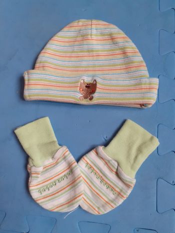 Bonnet et gants naissance 