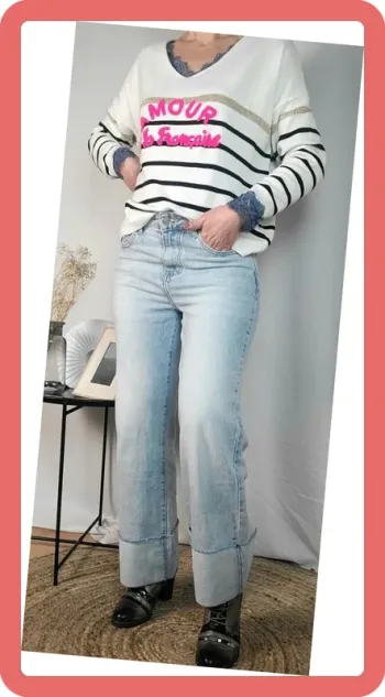 Jean a revers larges 🍒 - Taille 42 - Neuf