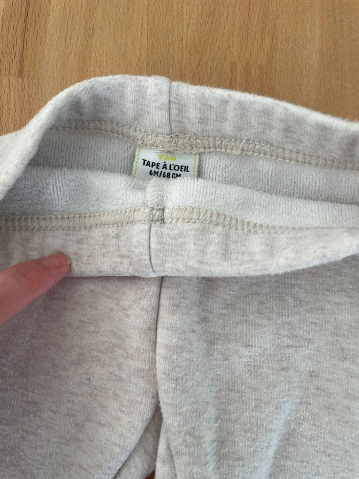 Pantalon beige chiné 6 mois - photo numéro 2