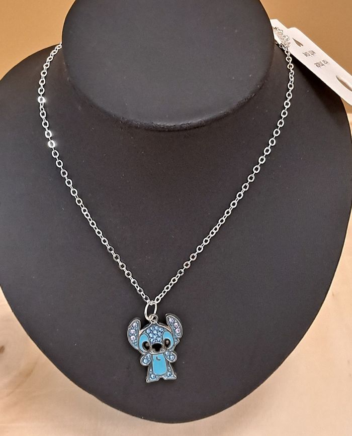 collier neuf stitch strass diamants création artisanale bijoux