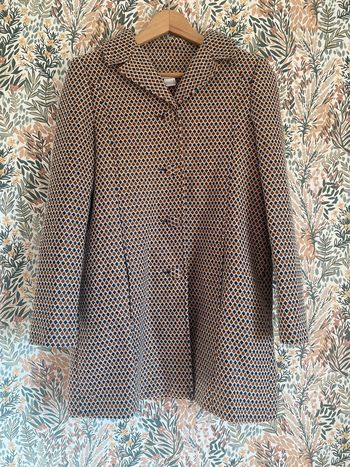 Manteau motif géométrique coupe 70 vintage Mademoiselle R la redoute