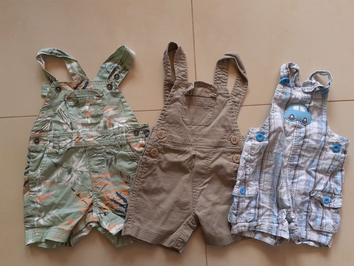 Lot de 3 salopettes shorts