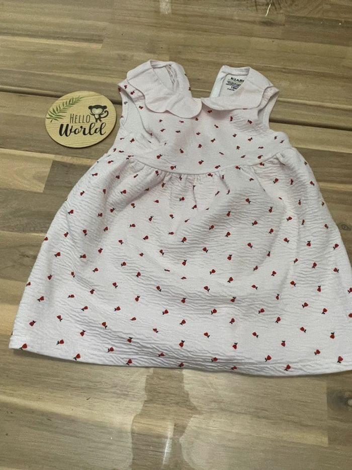 Robe rose pale avec motif rose 18 mois Kiabi - photo numéro 3
