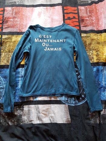 Tee shirt manches longues 100% coton humoristique c'est maintenant ou jamais