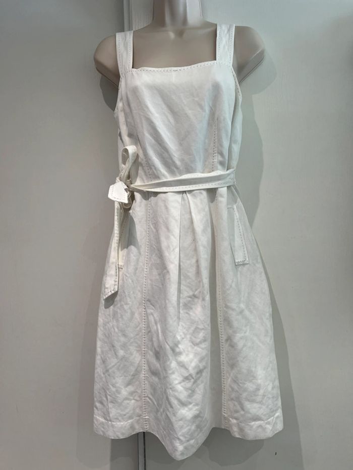 Robe blanc cassé Caroll  taille 38 lin et coton - photo numéro 10