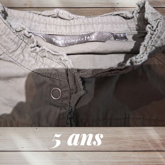 👚🌿 Chemisier kaki Tout Compte Fait – 5 ans 💖 - photo numéro 3