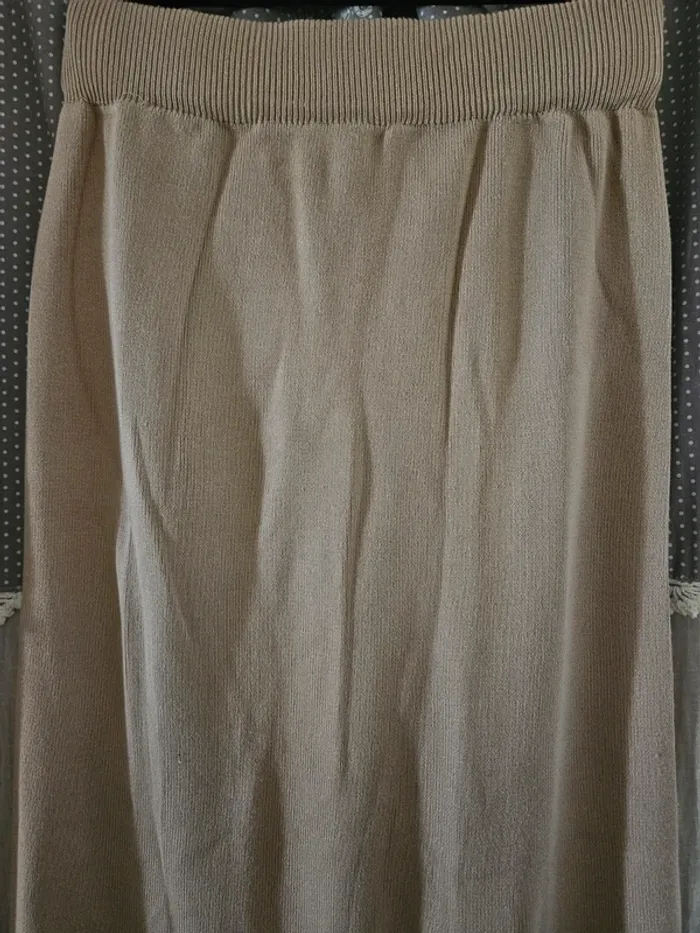 Jupe longue beige en lainage Brentiny Paris Taille L Neuve - photo numéro 2