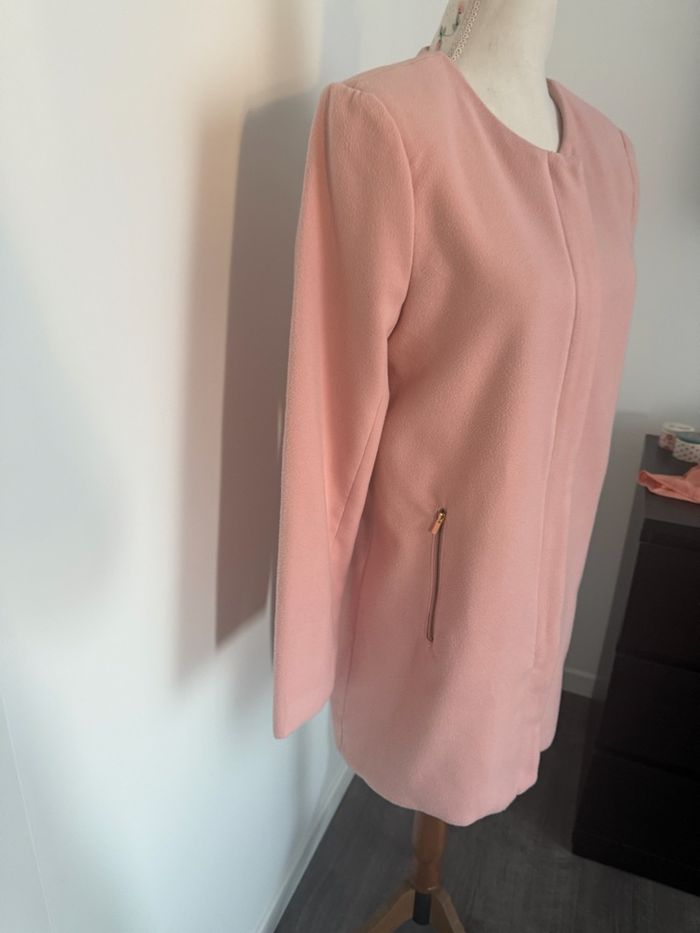 Manteau mi long rose poudré Women Only 38 ou M - photo numéro 5