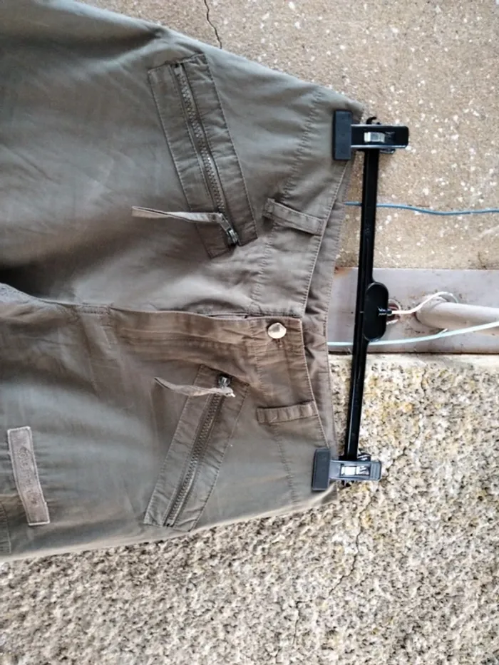 Pantalon léger kaki foncé/clair Côte Anglaise Taille 40 - photo numéro 9