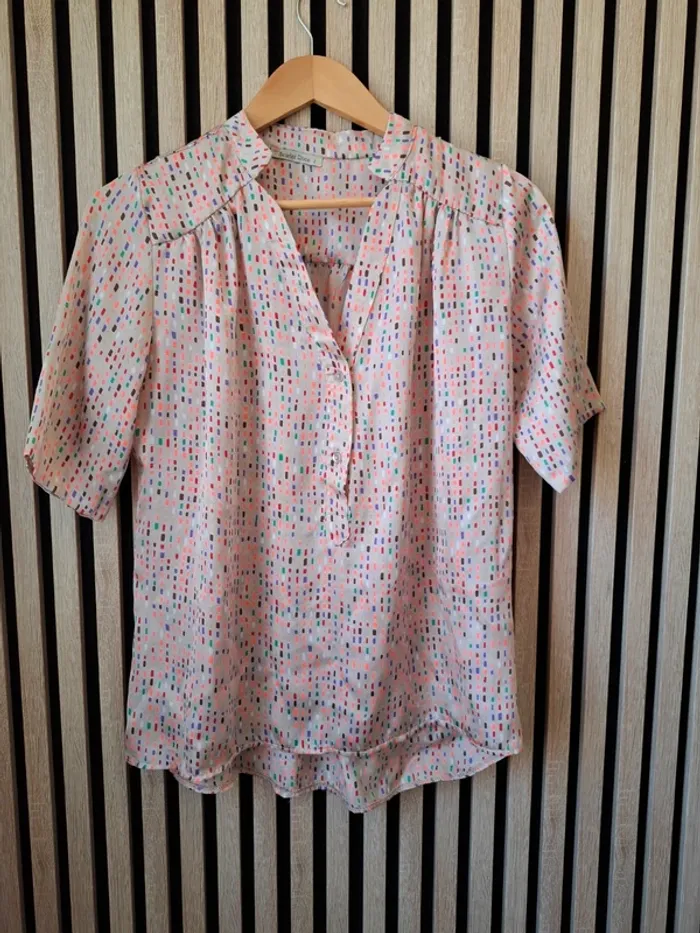 Blouse fluide beige multicolore
 T 38 Scarlet Roos