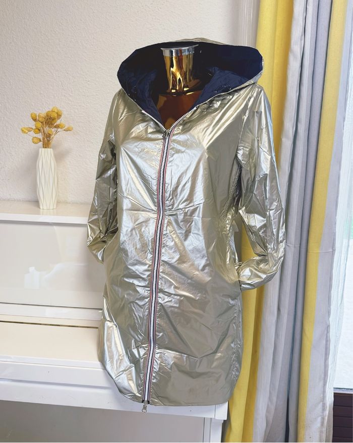 Veste long mi saison marine doré taille L 🌸 - photo numéro 4