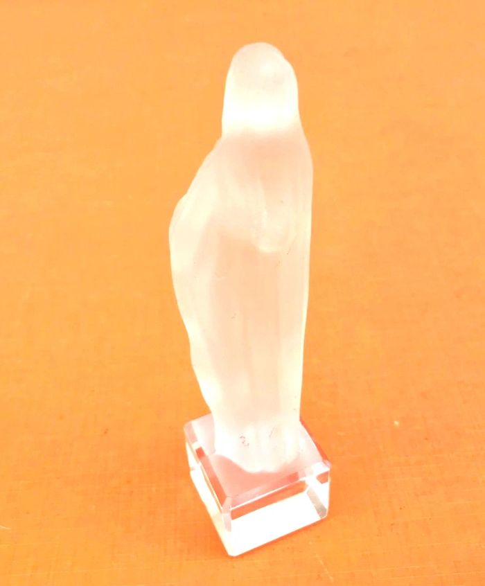 Statuette à poser  Vierge Marie  Verre moulé et dépoli - photo numéro 5
