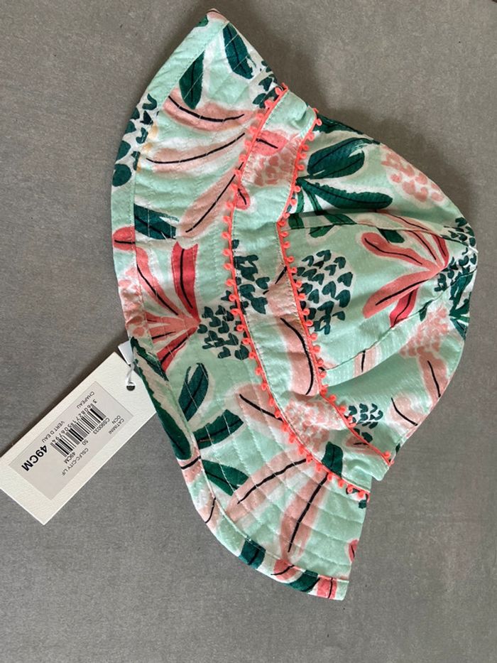 Chapeau de soleil catimini fille neuf etiquette 49 cm