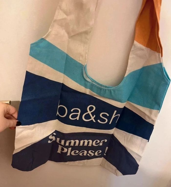 Tote bag sac bag bash beige bleu orange summer
