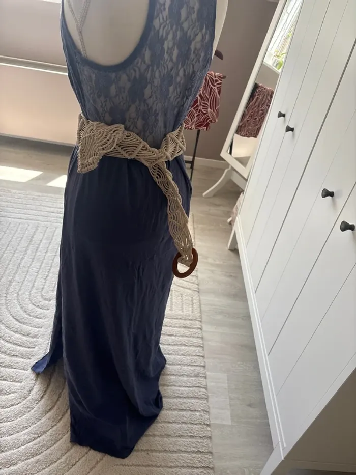 Robe longue bleu dos nu benetton été - photo numéro 5