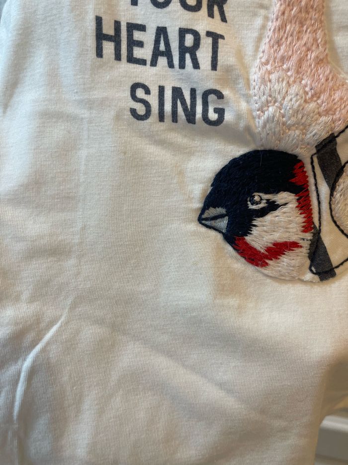 IKKS t-shirt 3ans blanc et oiseaux - photo numéro 3