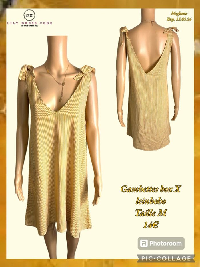 🍯 Robe jaune à rayures Gambettes Box x Leinboho – Taille M SOLDÉ -20% 🍯