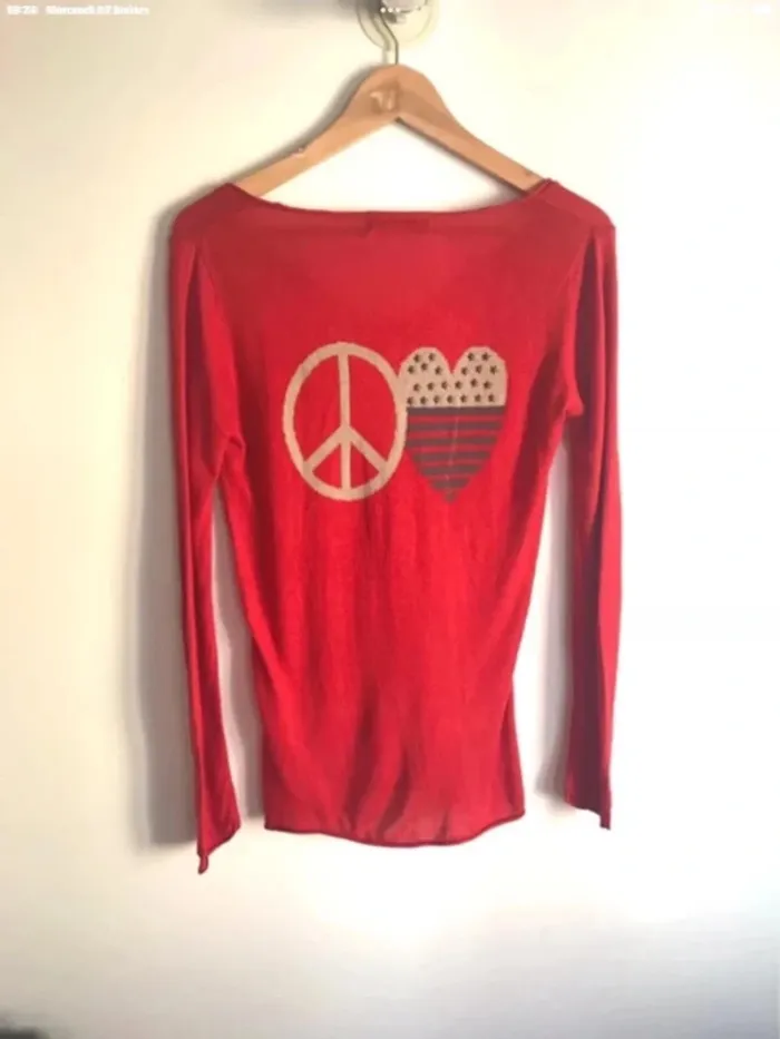 Pull léger rouge en bambou taille 34/36 It Hippie - photo numéro 6