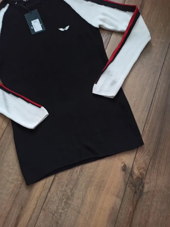 Pull uni noir et blanc manches longues barbossa XL - photo numéro 3